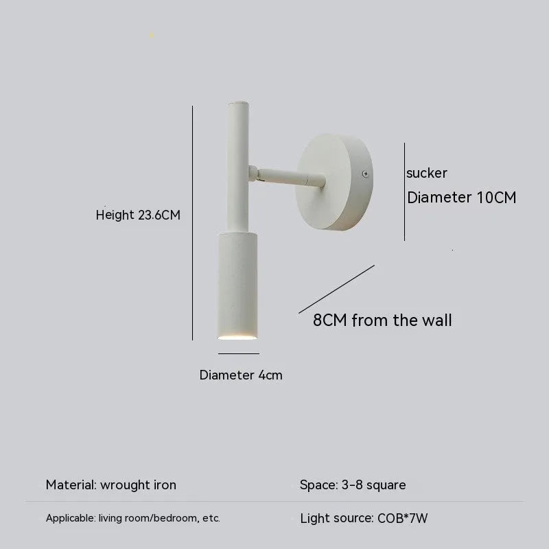 Modern simplicity wrought iron wall reading lamp 100x230mm black finish