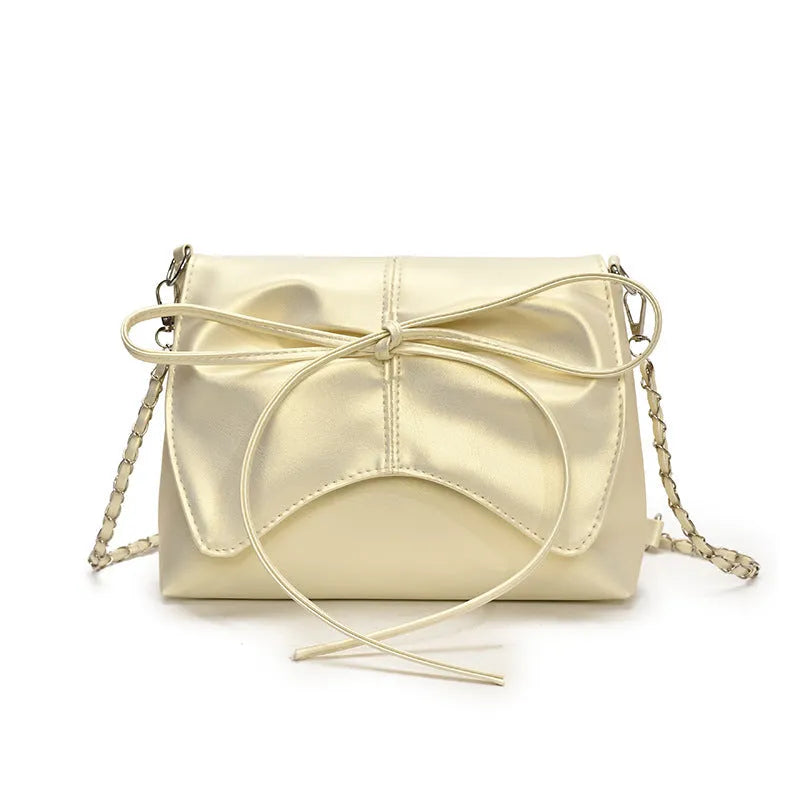 Women's horizontal square PU leather crossbody bag in black with sewing line detailing and mobile phone pocket