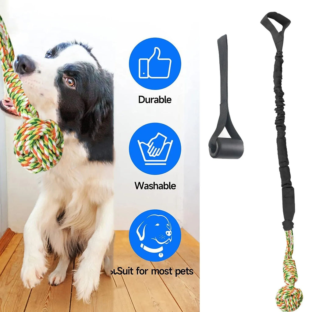 Cotton rope dog tug of war toy in black, grey or red for interactive play
