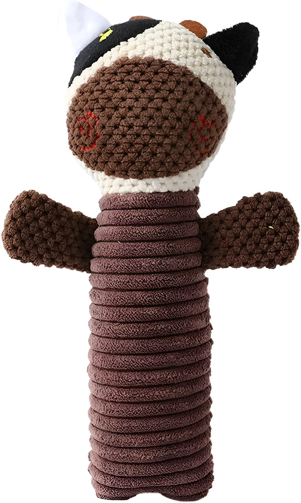 Squeaky stuffed dog chew toy measuring 19cm for dental cleaning and teething relief
