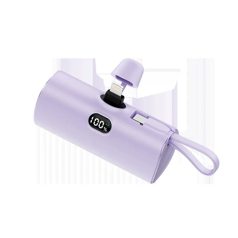 Capsule digital display wireless power bank with plug in five colour options