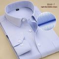 Men's black slim fit cotton business shirt with long sleeves for formal work wear.