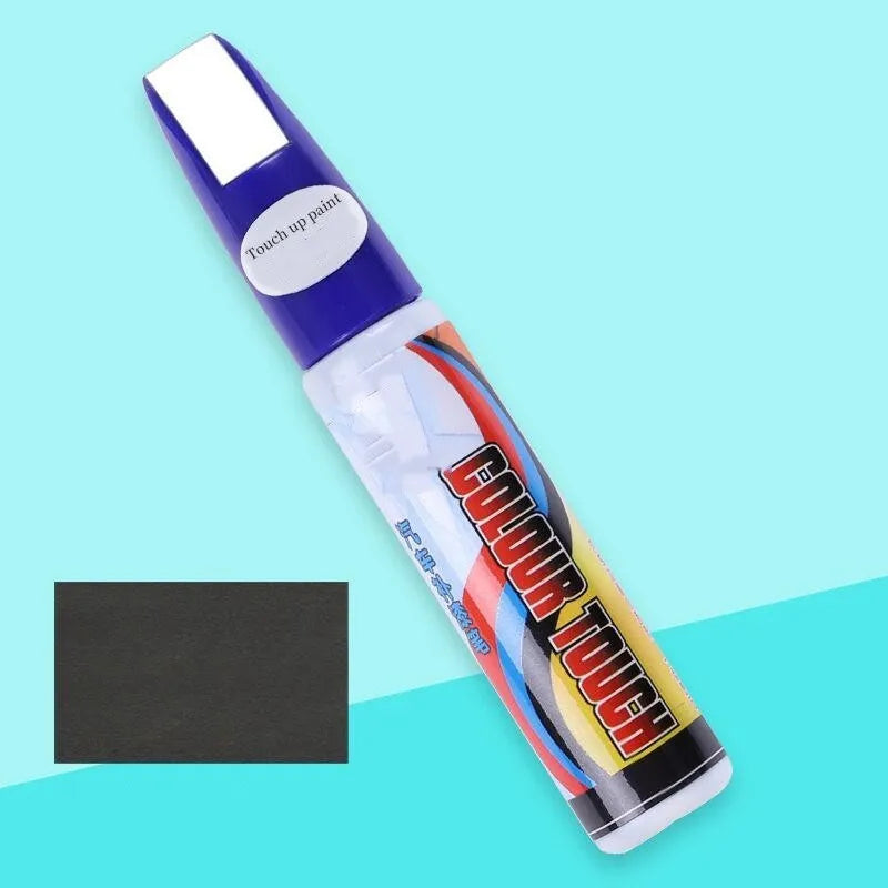 Automotive paint repair pen kit with touch-up paint, wax, sandpaper, and sponge for car scratches