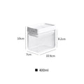 White transparent plastic grain storage container with 400ml capacity