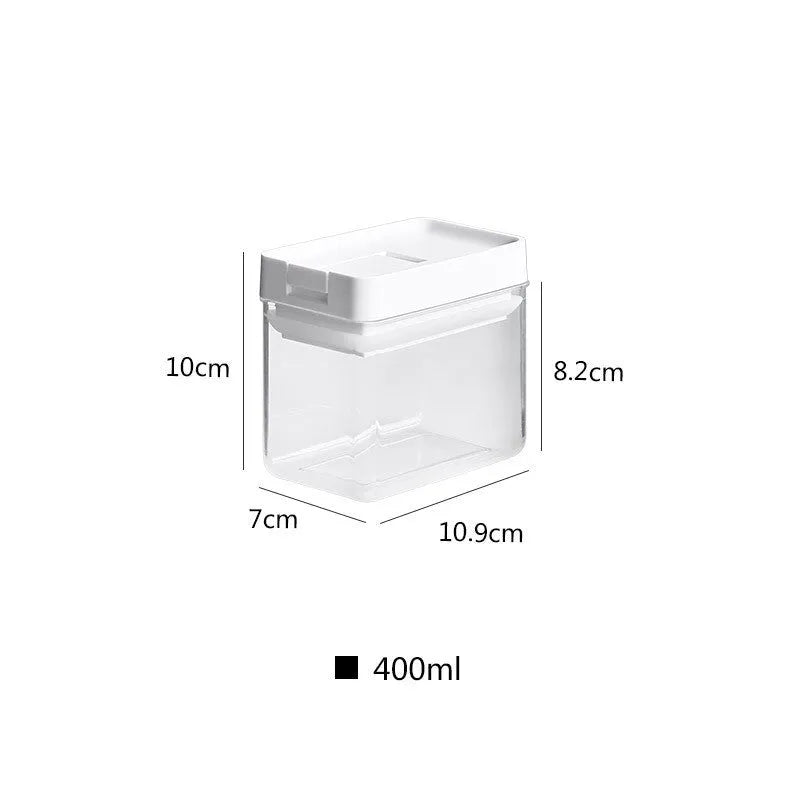 White transparent plastic grain storage container with 400ml capacity