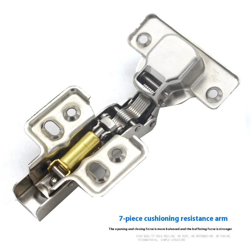 Hydraulic damping hinge for cabinets with nickel-plated finish and cold rolled steel construction
