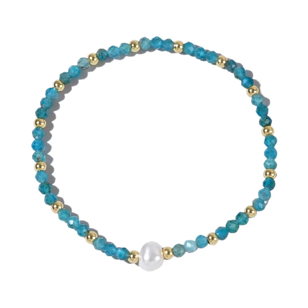 Unisex natural stone bracelet with geometric ellipse shape in light luxury style