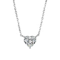 Women's silver heart necklace with simple pendant on chain