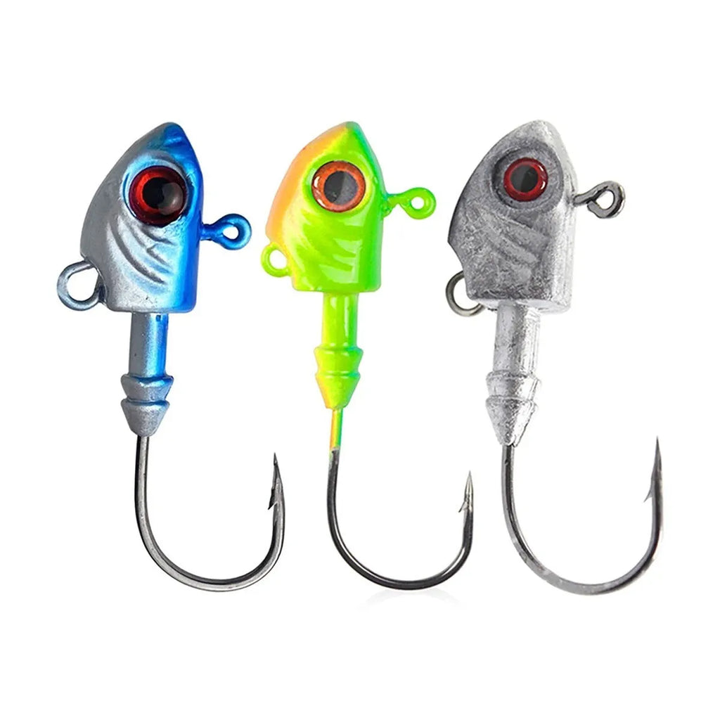 Simulation Yayu shaped lead head hook fishing jig in blue silver yellow 7 weight options