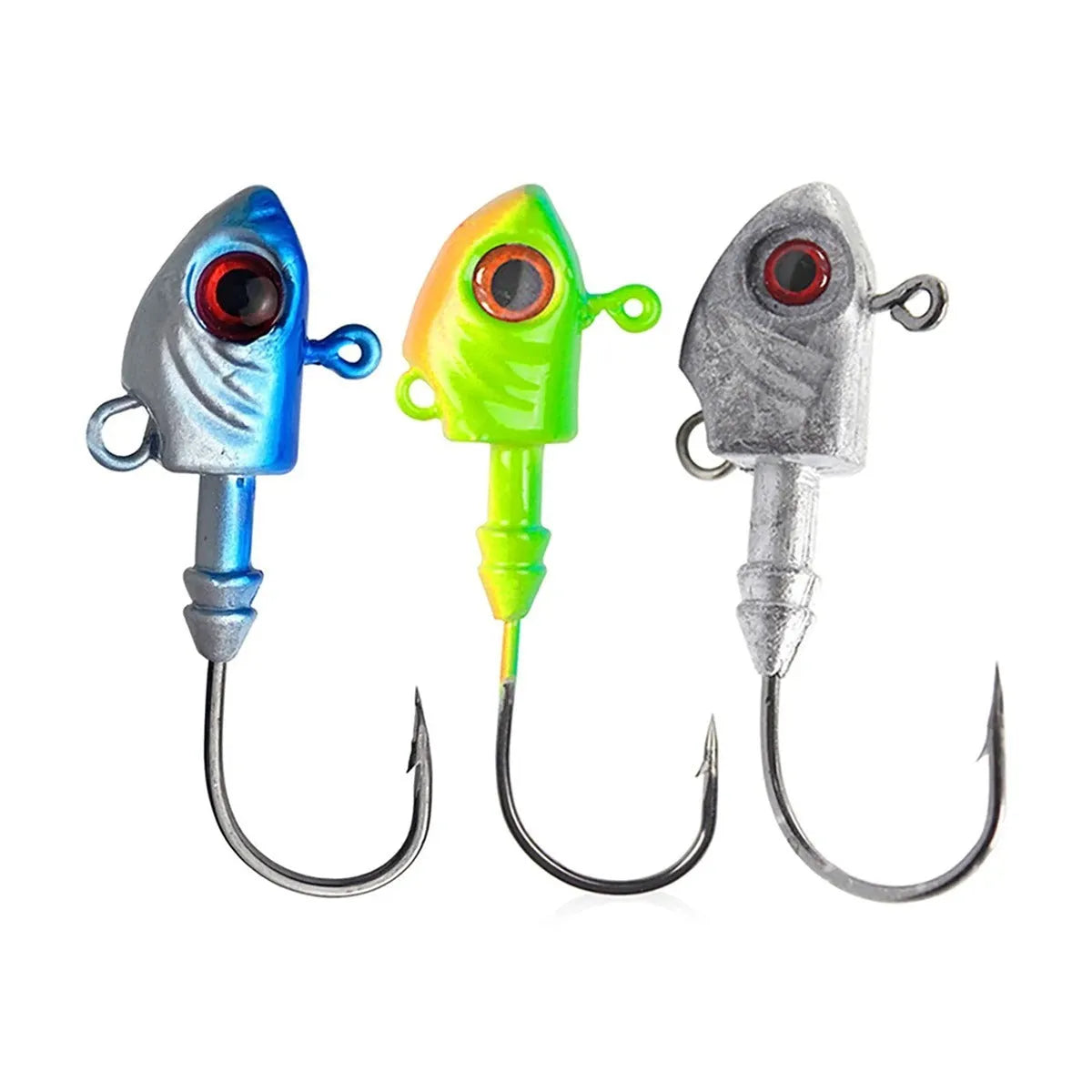 Simulation Yayu shaped lead head hook fishing jig in blue silver yellow 7 weight options