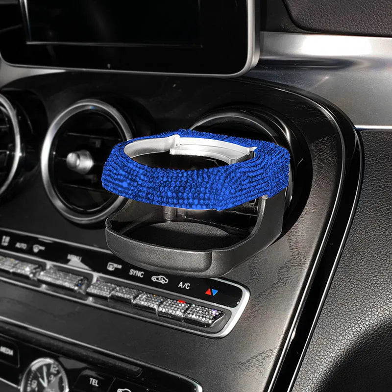 Sparkling rhinestone car air vent cup holder in choice of seven colours
