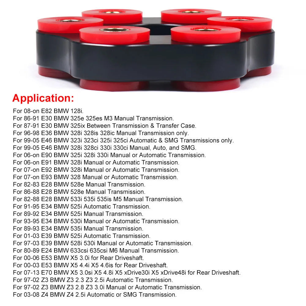 Red polyurethane aluminium drive shaft connecting plate bracket for BMW E46 E36 E30 E28 models