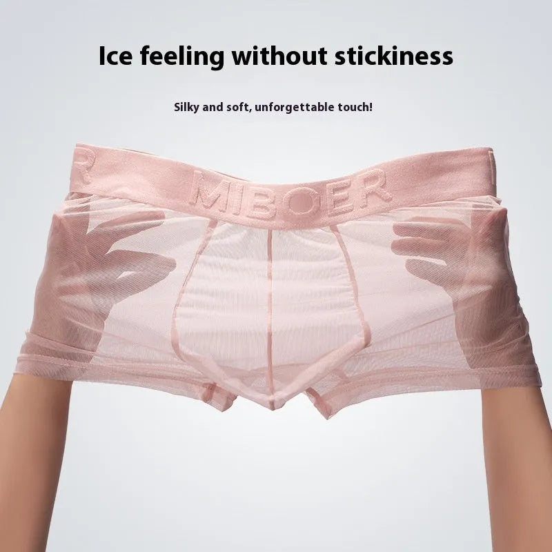Men's thin quick-dry boxer shorts in six solid colours on a white background.