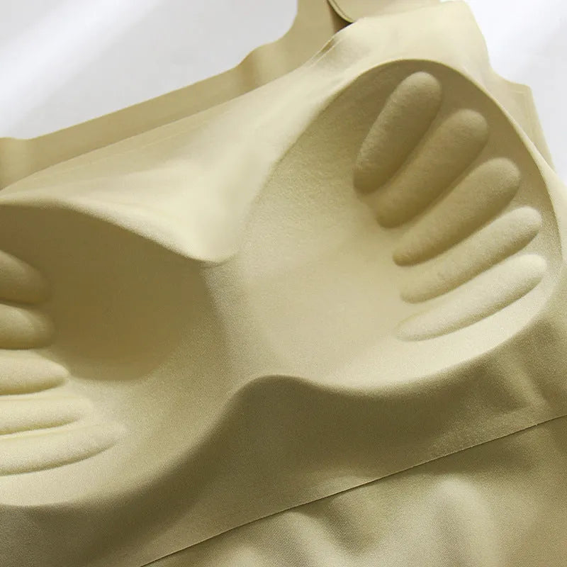 Women's non-marking sling vest with chest pad in seamless nylon construction