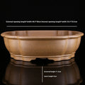 Handmade purple sand bonsai pot showing Large Begonia Basin or Hexagonal Basin style.