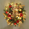 Christmas garland with upside-down plastic ornaments in American country style for wall hanging