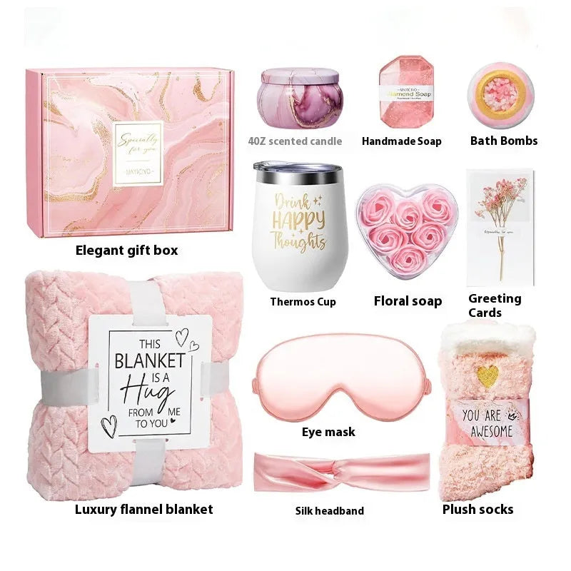 Plastic aromatherapy candle soap bath gift set with modern simplicity styling