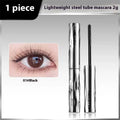 Waterproof steel tube mascara in black and brown colours with optional eyelash curler.
