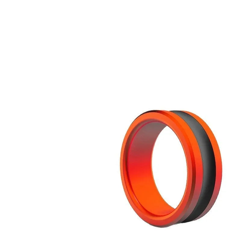 Non-slip tight fishing hand guard tool pull loop in orange and silver alloy