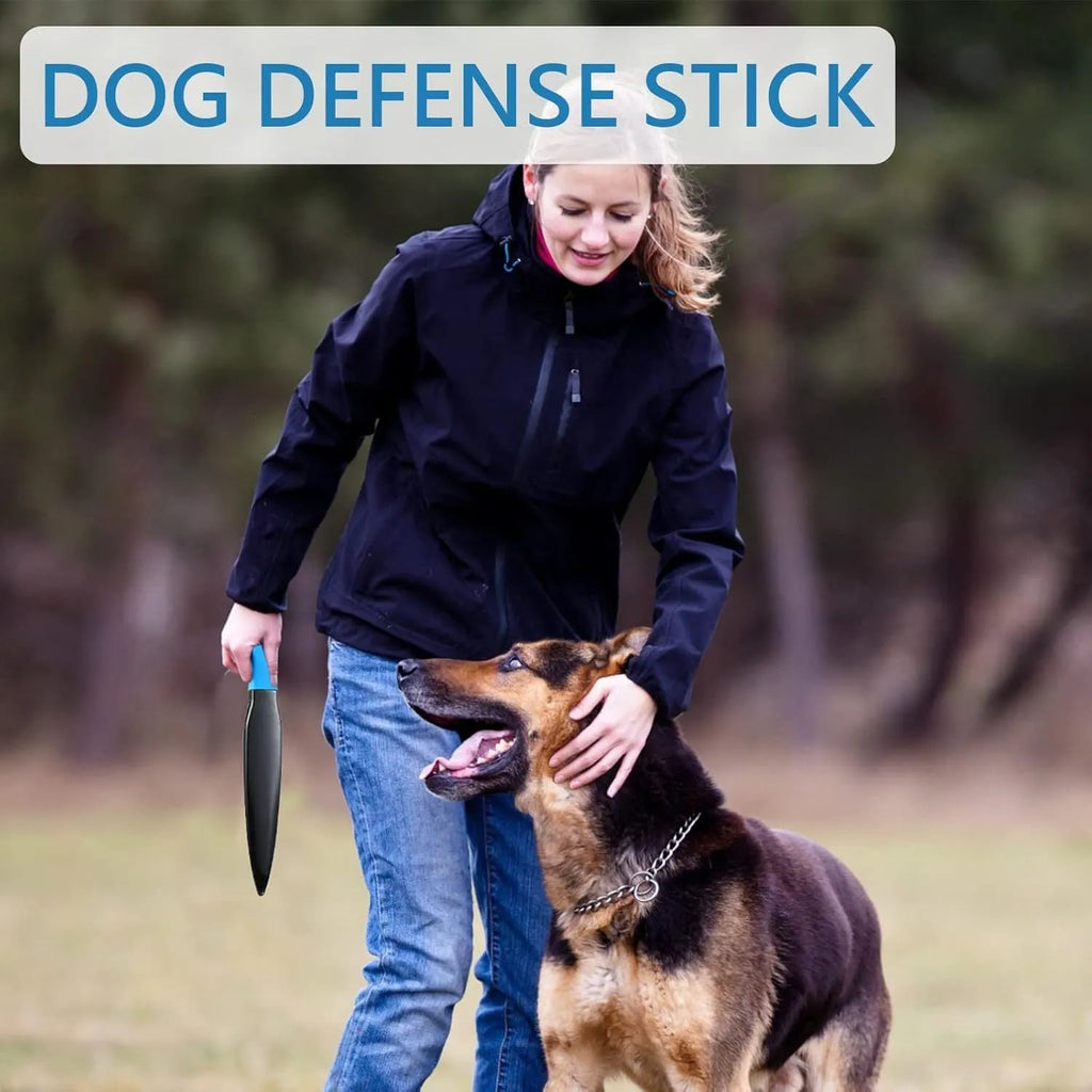 Blue handled nylon dog break stick for bite training, measuring 35 cm long.