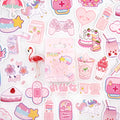 Box of 46 creative cartoon journal decorative stickers in coated paper with small patterns, various colours