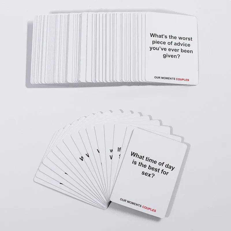 Our Time Lovers Edition communication cards in black style box on a table