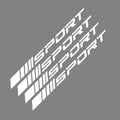 Sports hollow design car rim stickers in black, red and white colours