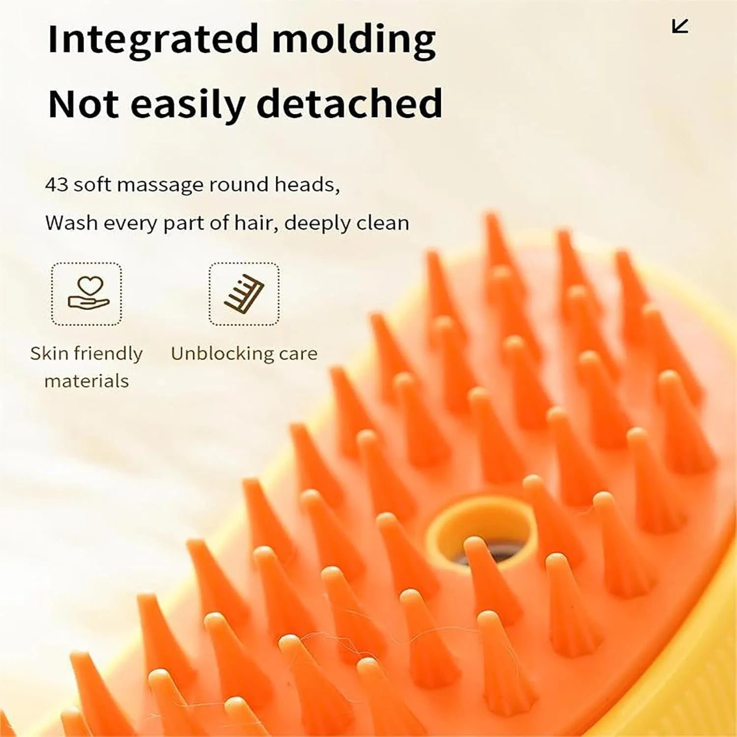 Green rechargeable cat steam brush with silicone teeth for detangling and massage functions