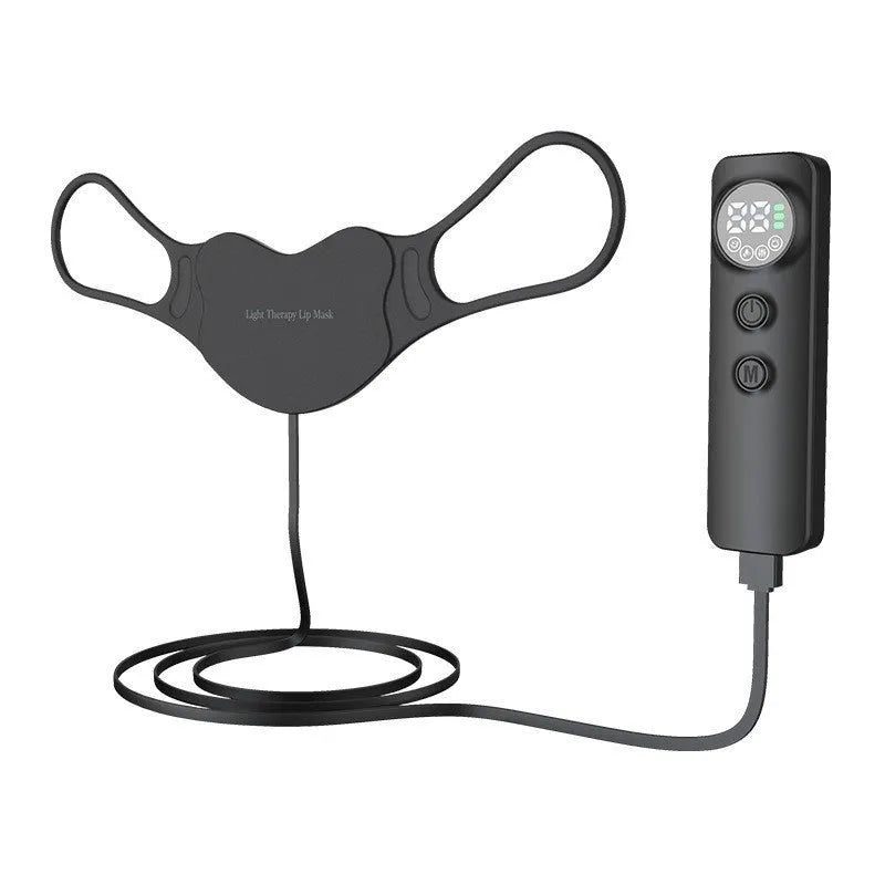 Four-color LED photon mask for home use, infrared light therapy, black model with neck care panel