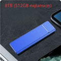 Sapphire Blue portable external hard drive with metal shell, shown next to its USB cable.
