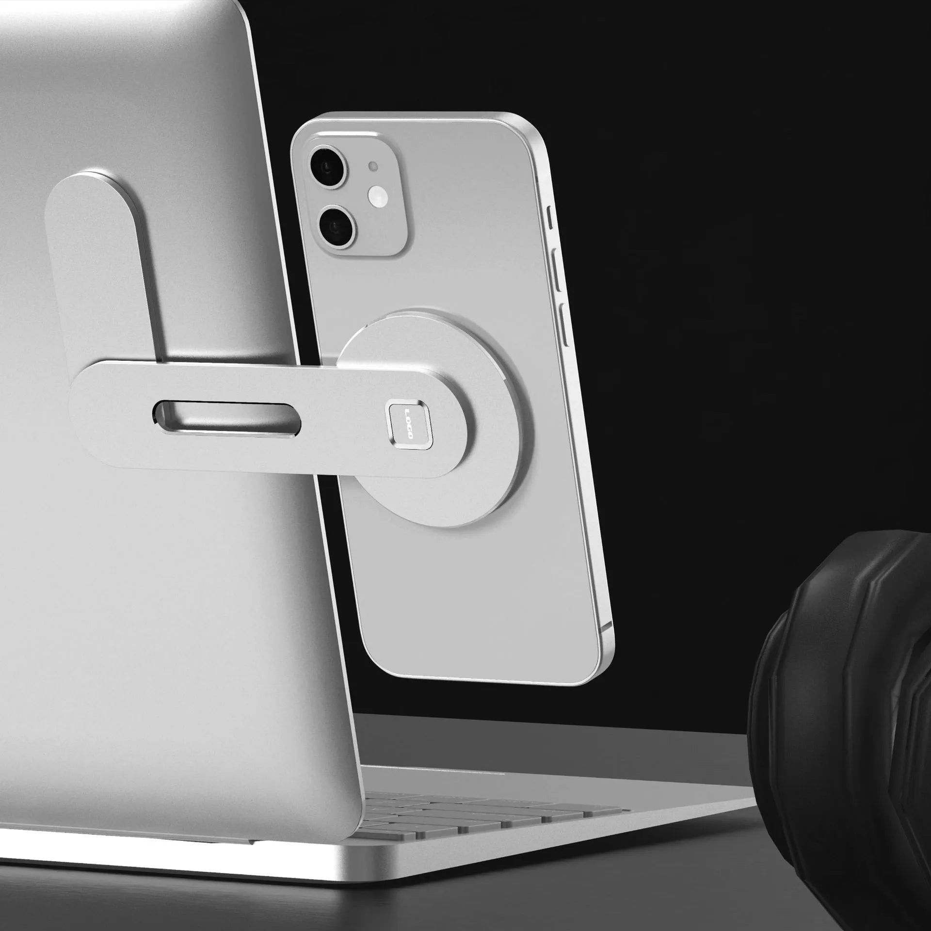 Notebook computer expansion bracket magnetic desktop all aluminium alloy for Apple MacBook 12 black