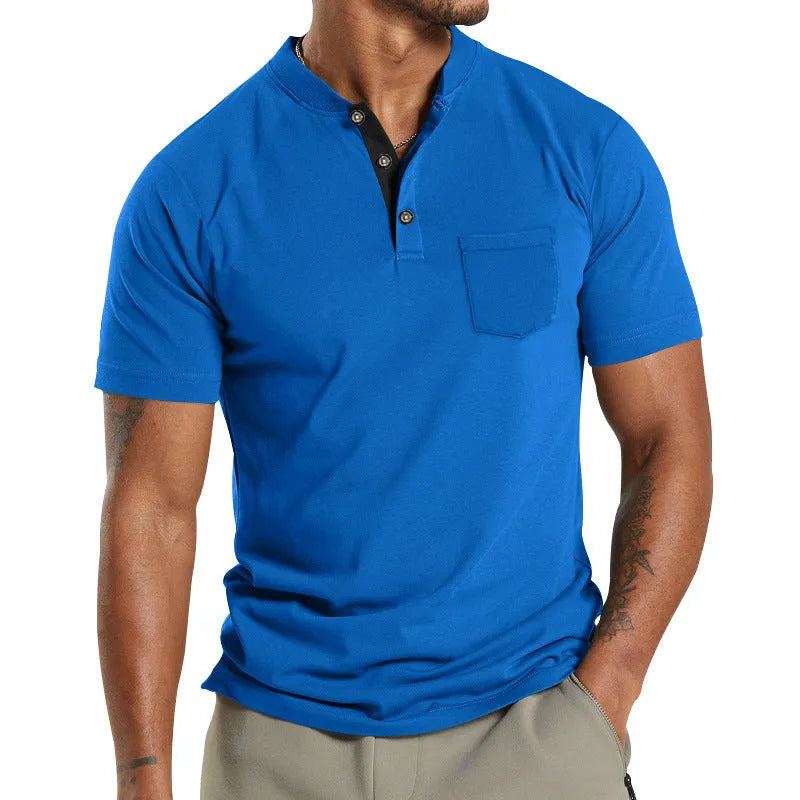 Men's plus size short sleeve button-down shirt in army green, shown on a hanger.