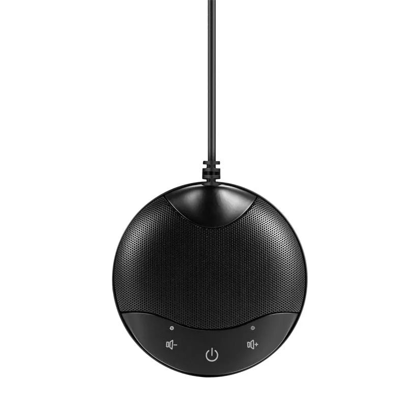 USB capacitive condenser microphone for conference and voice recording, black, 9x9x1.7cm size