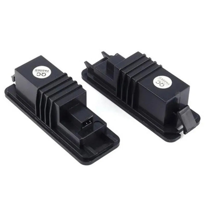 Two Volkswagen LED licence plate light units with 24 SMD LEDs, for Golf Polo Phaeton models.