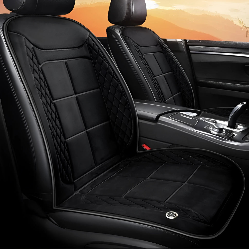 Fashion Simple Auto Heating Cushion in beige for car seat winter warmth with cotton fill and switch