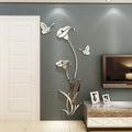 Lily flower 3D acrylic wall sticker in selected colour and size on a plain wall.