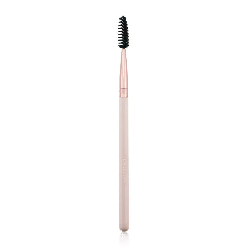 26 pink makeup brushes with wooden handles in storage bag for professional face makeup application