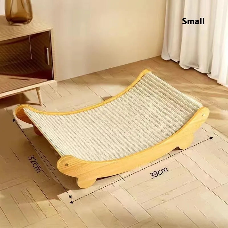 Sisal cat scratch board with natural sisal blanket scratching surface in small and large size options