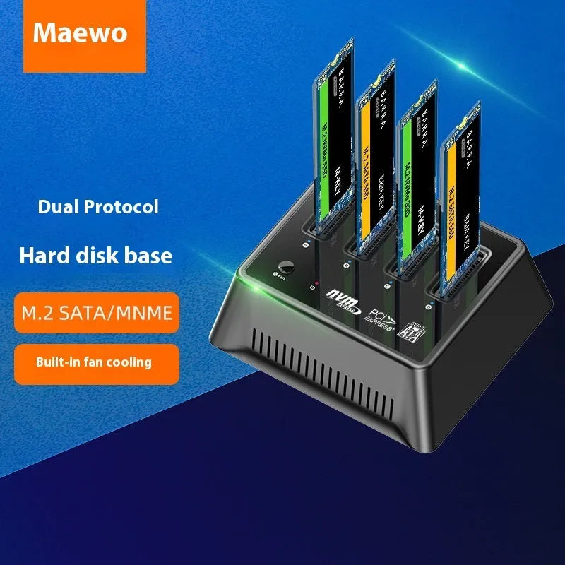 Aluminium M2 dual protocol SSD base with dimensions 90mm by 78mm by 34mm