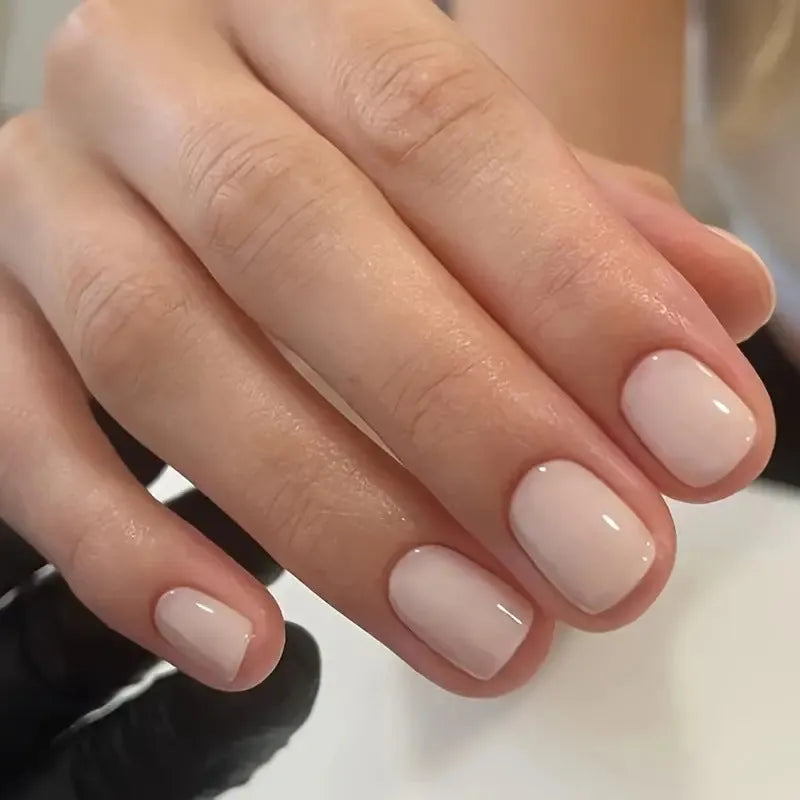 Plastic false nail set in solid colour MY119 with cute style design