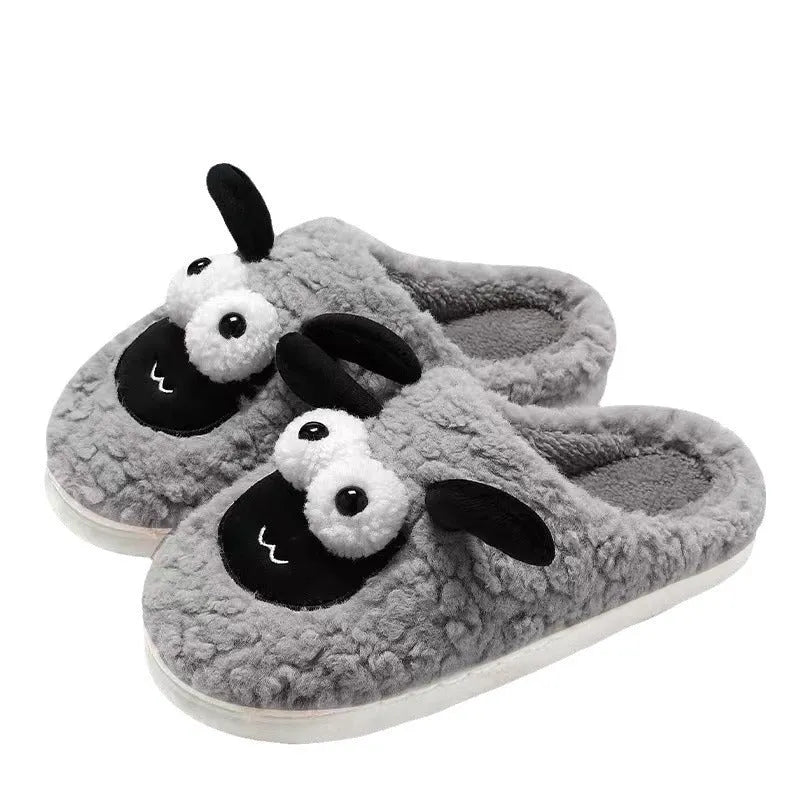 Brown slip-on slippers with suede upper and PVC sole shown on a plain background