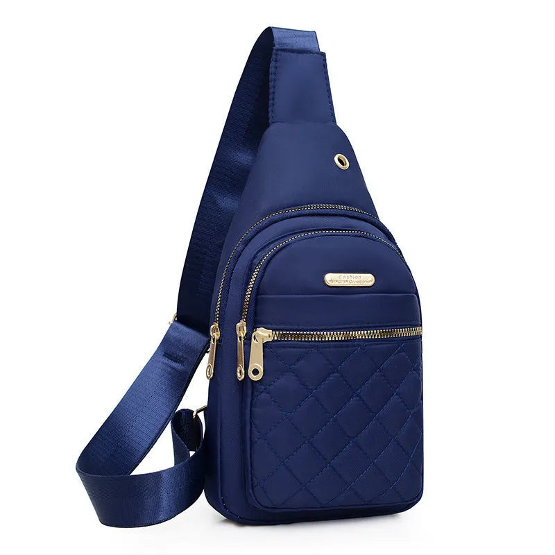 New crossbody sports chest bag in Oxford cloth with plaid design, multiple colours available for daily use.