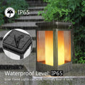 Black antique flame style solar street lamp for outdoor garden lighting