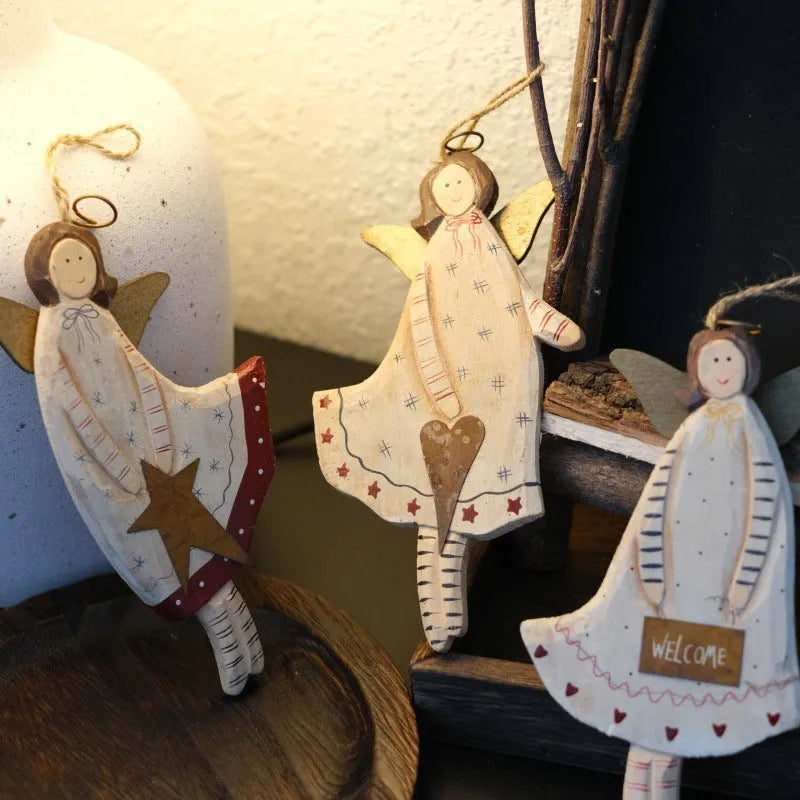 Hand-made wooden door pendant with hand-painted love heart, XINGX, or letters design in American country style.