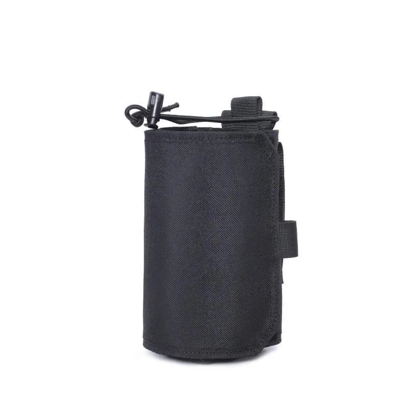 Oxford cloth adjustable heat-holding bottle cover for outdoor flasks in black or khaki colour