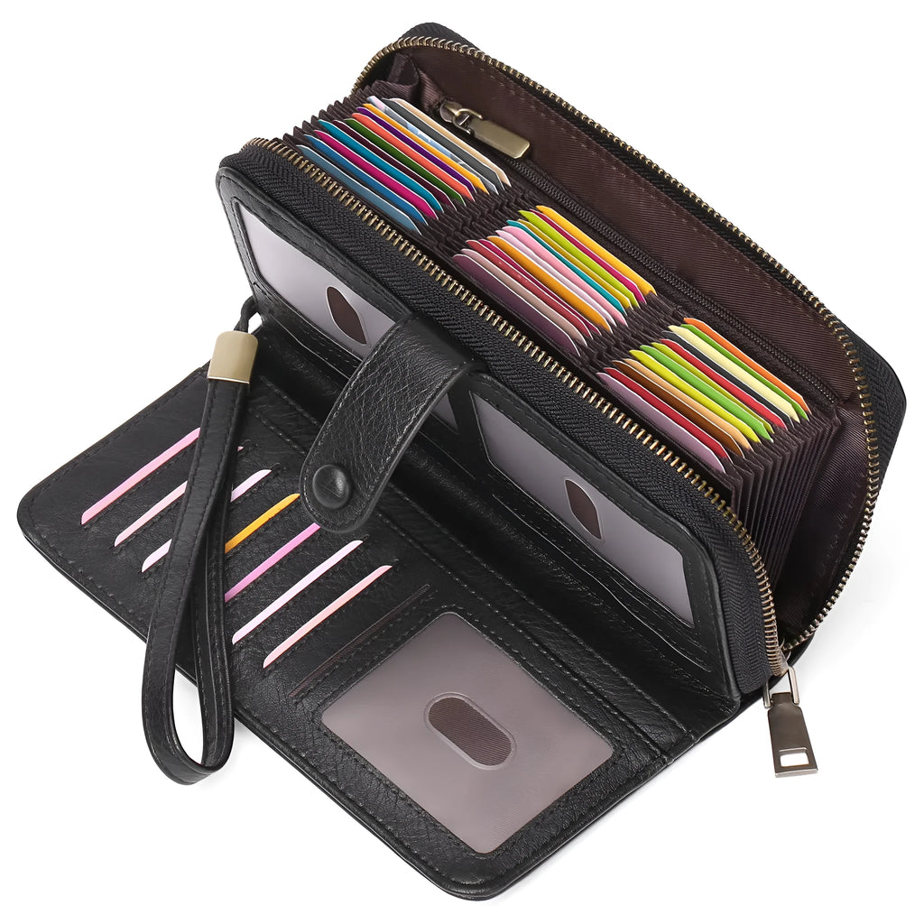 Women's expanding card holder wallet with RFID anti-theft protection in multiple colour options
