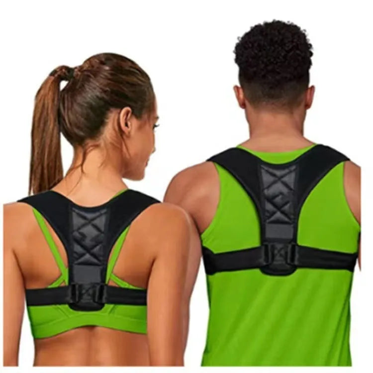Nylon posture correction belt shown in adjustable free size design for back support