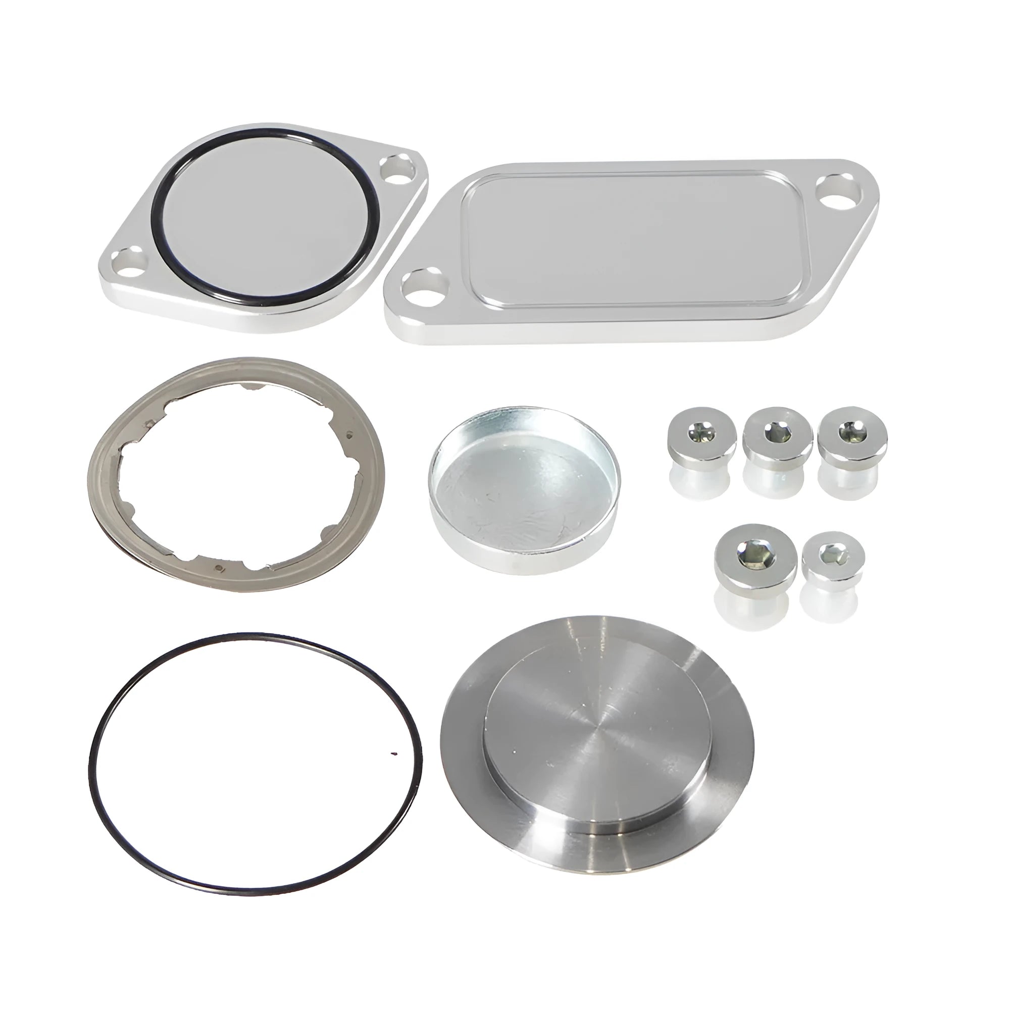 Silver aluminium alloy automotive valve cover component for engine repair
