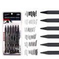 Six graphite sketching pencils with different lead grades in wood-free construction