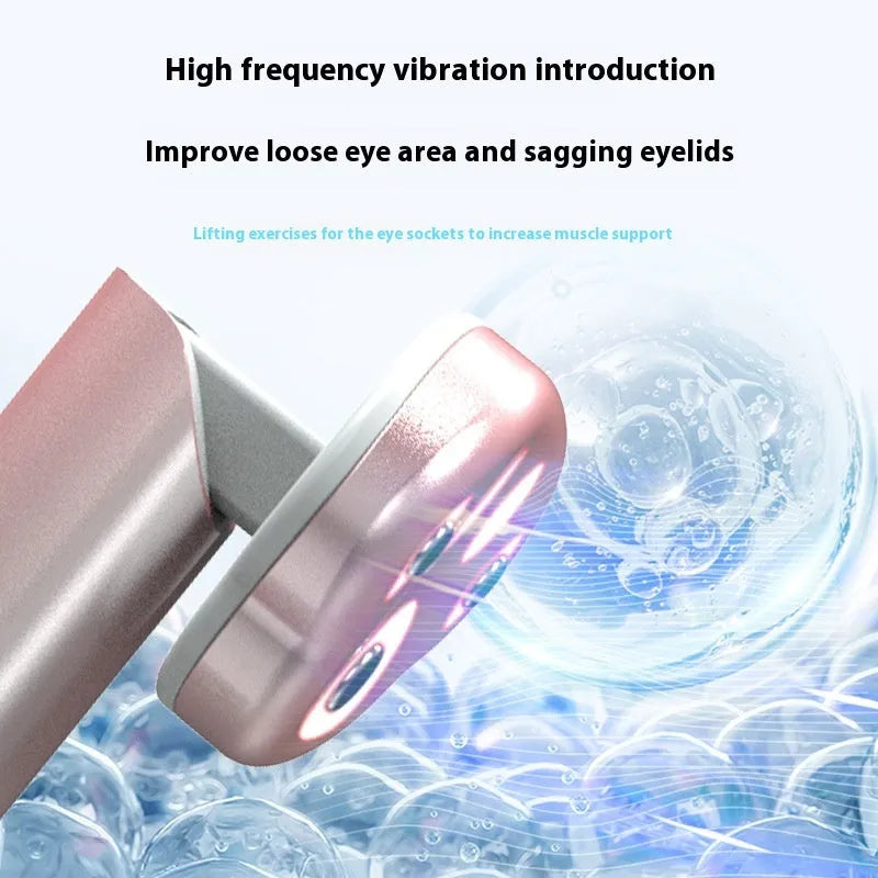 Gradient pink cat's paw micro-current vibration eye massager with colour light function
